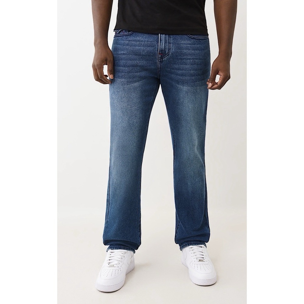 True Religion Ricky Flap Straight Leg Jeans 31 Blue Denim Y2K Men's Classic